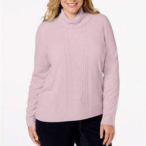 Karen Scott Pink Plus Size Turtleneck Sweater